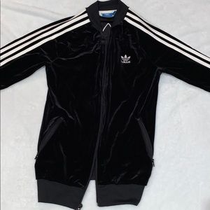 Adidas velvet zip up hoodie